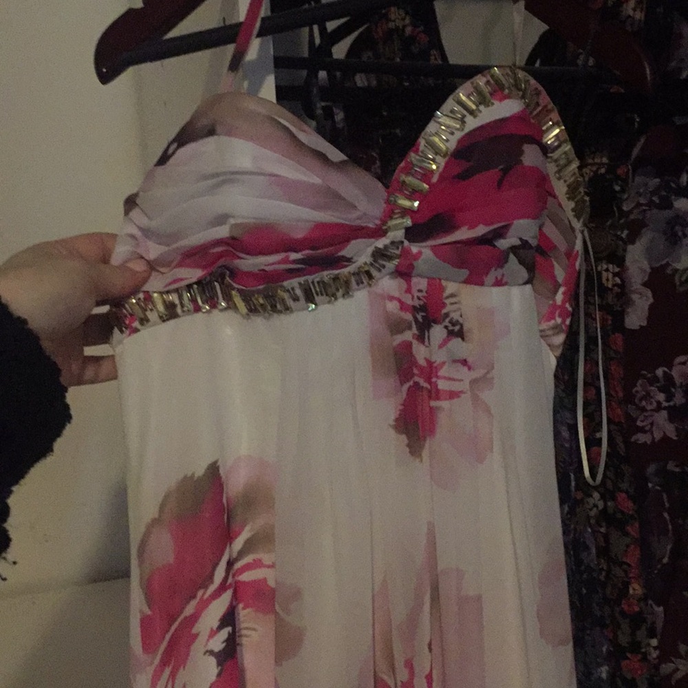 Cache pink floral prom dress size 2